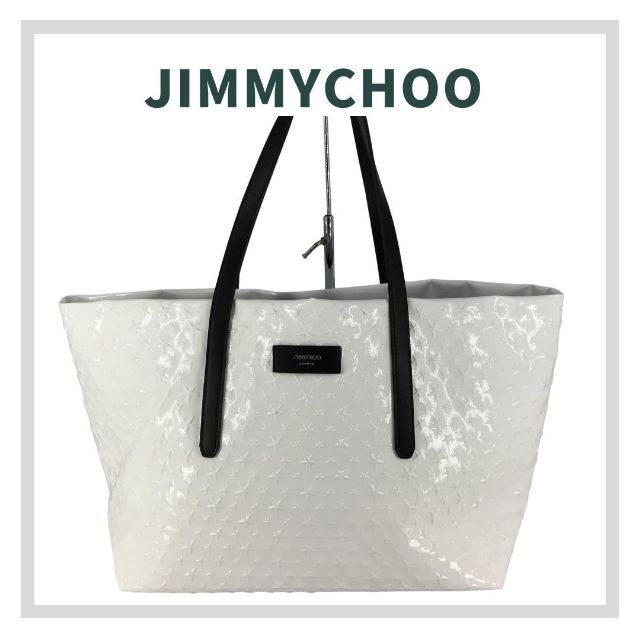 JimmyChoo ジミーチュウ パテントレザー スターエンボス トートバッグ30cm横