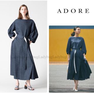 アドーア(ADORE)のアドーアADORE◆プレシャス掲載◆オックスデニムロングワンピース◆36(ロングワンピース/マキシワンピース)