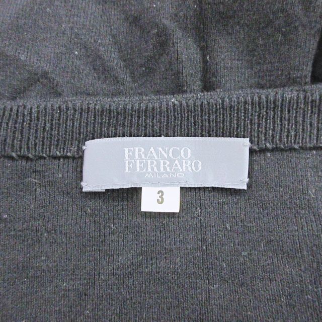 FRANCO FERRARO(フランコフェラーロ)のフランコフェラーロ 美品 ニット カットソー 長袖 フラワーモチーフ 黒 3 レディースのトップス(ニット/セーター)の商品写真