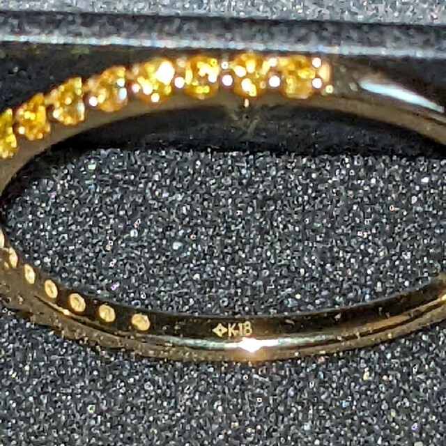 K18YG ナチュラルイエロー ダイヤモンド リング レディースのアクセサリー(リング(指輪))の商品写真