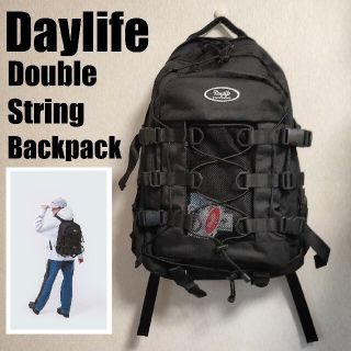 Daylife ダブルストリングバックパック◇韓国◇リュック◇黒の通販 by