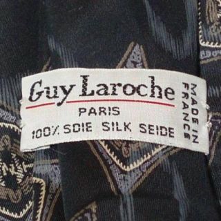 ギラロッシュ(Guy Laroche)の美品フランス製ギラロッシュGuy Larocheネクタイ抽象柄 紺色ネイビー系(ネクタイ)