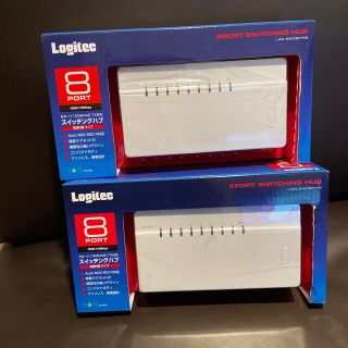 エレコム(ELECOM)のLogitec スイッチングハブ LAN-SW08P/PB 2台(PC周辺機器)