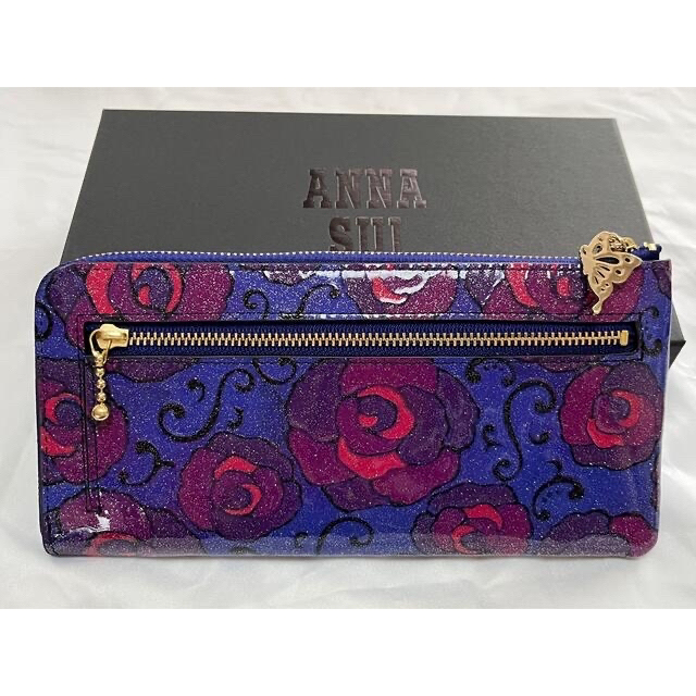 新品 アナスイ ネイビー◇マジカルローズ 長財布 薄マチタイプ◇ - 財布