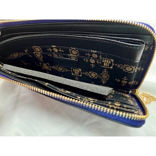 新品 アナスイ ネイビー◇マジカルローズ 長財布 薄マチタイプ◇ - 財布