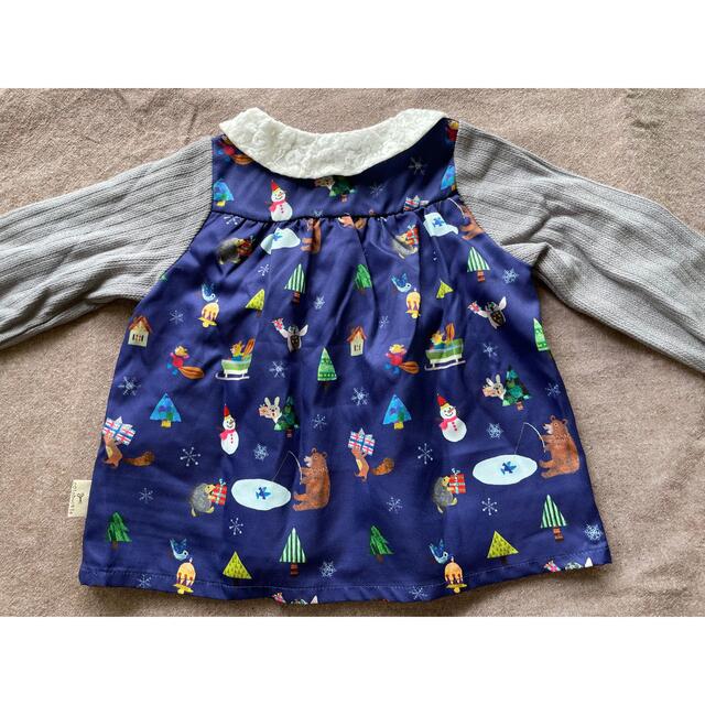 kladskap(クレードスコープ)のkladskap90ニット切り替えロンT キッズ/ベビー/マタニティのキッズ服女の子用(90cm~)(Tシャツ/カットソー)の商品写真