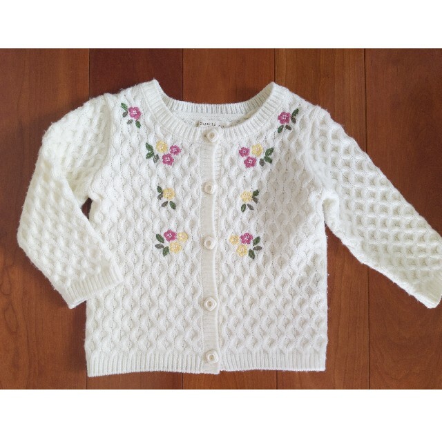 ビケットクラブ　花刺繍カーディガン キッズ/ベビー/マタニティのキッズ服女の子用(90cm~)(カーディガン)の商品写真