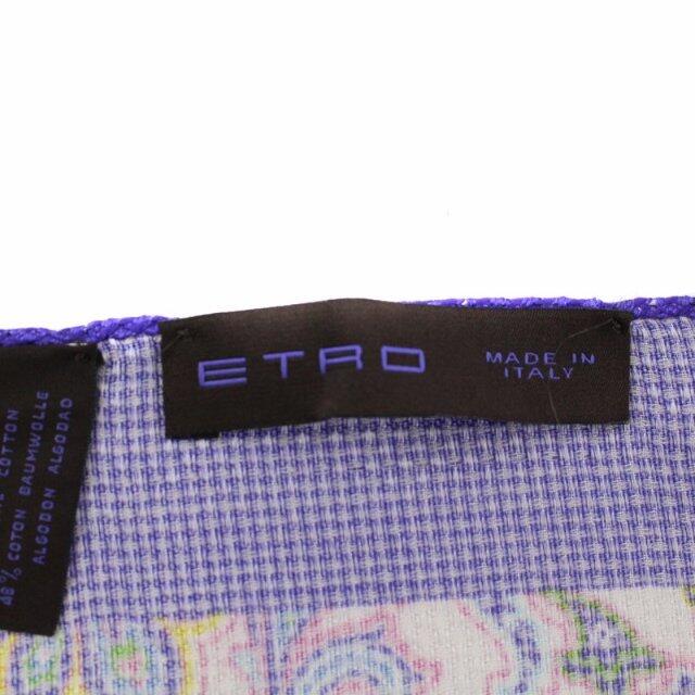 エトロ ETRO スカーフ ペイズリー柄 シルク イタリア製 紫 白 1