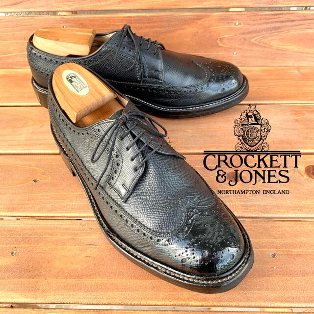 超希少❗️英国名門　旧ロゴ布タグ《Crockett&Jones》ロングウィング