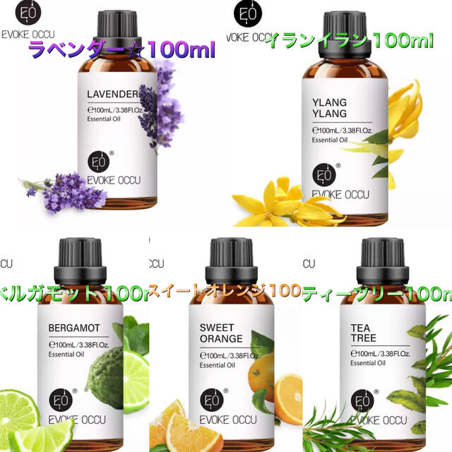 EVOKEOCCUエッセンシャルオイル☆イランイラン☆100ml コスメ/美容のリラクゼーション(エッセンシャルオイル（精油）)の商品写真