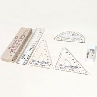 ムジルシリョウヒン(MUJI (無印良品))の【新品】無印良品　文具6点 (コンパス, 三角定規, 定規, 分度器,消しゴム)(その他)