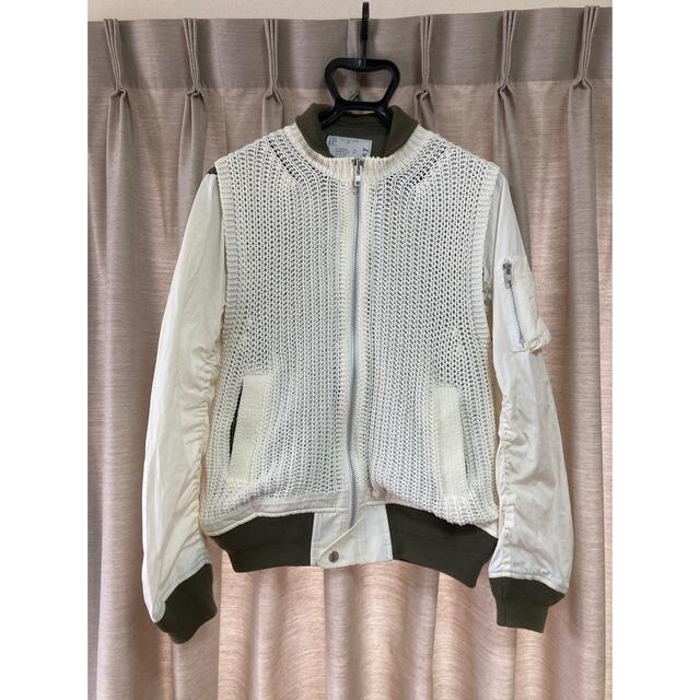 美品 サカイ sacai ma-1 ドッキング ジャケット ニット ブルゾン www