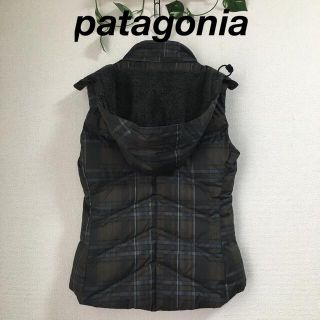 パタゴニア(patagonia)の【美品】patagonia パタゴニア　グースダウンベスト　チェック柄(ダウンベスト)