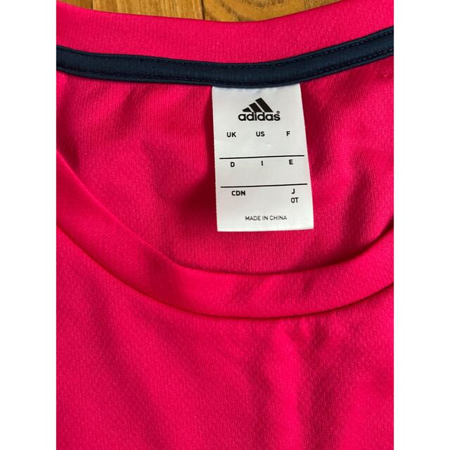 adidas(アディダス)のadidas ピンク　速乾Tシャツ レディースのトップス(Tシャツ(半袖/袖なし))の商品写真