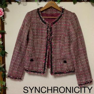 シンクロニシティ(synchronicity)のSYNCHRONICITY（シンクロニシティ）ツイードジャケット(ノーカラージャケット)