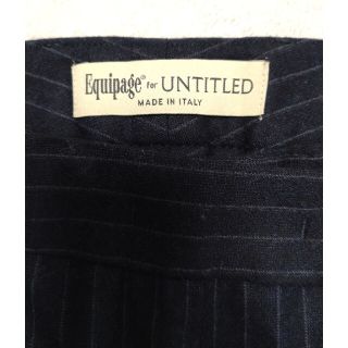 アンタイトル(UNTITLED)のEquipage for UNTITLED ウールパンツ タック ネイビー(クロップドパンツ)