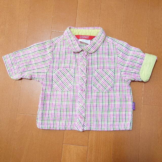 Esprit(エスプリ)のESPRIT シャツ 80 チェック ピンク キッズ/ベビー/マタニティのベビー服(~85cm)(シャツ/カットソー)の商品写真