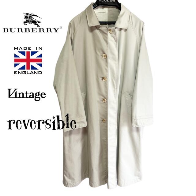 超希少 Burberry バーバリー イングランド製 リバーシブルコート 90s