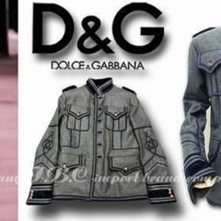 ドルチェアンドガッバーナ(DOLCE&GABBANA)の★DOLCE&GABBANAドルガバナポレオンハーフコート46★グレーベース紺鼠(ブルゾン)