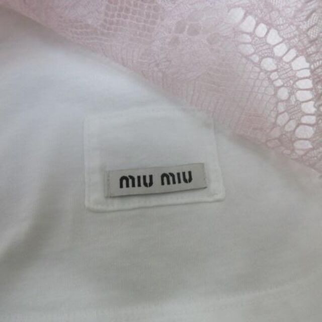 miumiu(ミュウミュウ)のミュウ ミュウ MIU MIU レース 切替 ブラウス Tシャツ カットソー レディースのトップス(Tシャツ(半袖/袖なし))の商品写真