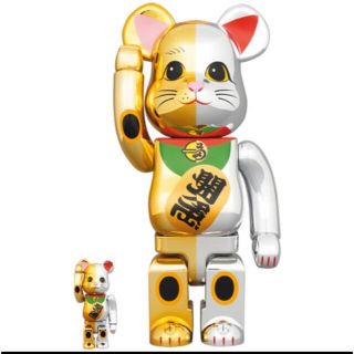 メディコムトイ(MEDICOM TOY)のBE@RBRICK  招き猫 千万両 金×開運 銀 100％ & 400%(その他)