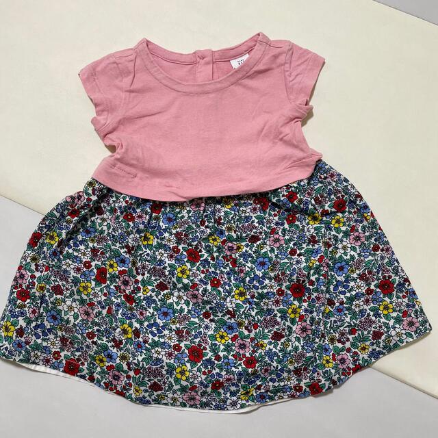 GAP Kids(ギャップキッズ)の子供服　お花柄 ワンピ  キッズ/ベビー/マタニティのベビー服(~85cm)(ワンピース)の商品写真
