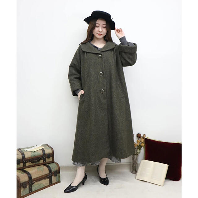 割30% an another angelus ビッグカラーオーバーコート ロングコート