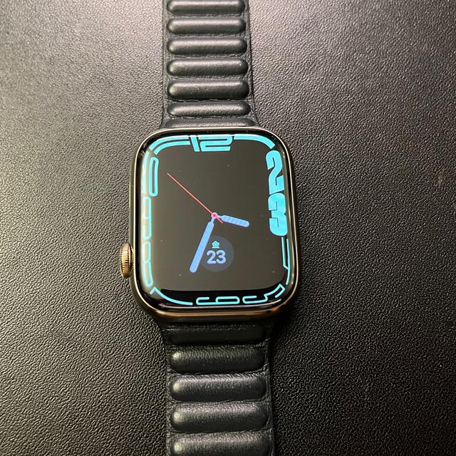 腕時計(デジタル)Apple Watch 7 45mm GPS+Cellularゴールドステンレス