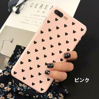 【在庫一掃セール】iPhoneケース　ピンク　ハート柄　スマホケース　アイフォン(iPhoneケース)