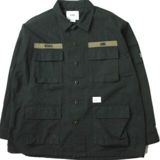 ダブルタップス(W)taps)のWTAPS ダブルタップス 19AW 日本製 JUNGLE LS / SHIRT. COTTON. CANVAS バックプリント コットンキャンバスジャングルシャツ 192WVDT-SHM03 03(L) BLACK 長袖 ミリタリー シャツジャケット トップス【新古品】【中古】【WTAPS】(シャツ)