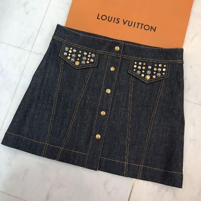 男女兼用 極美品ルイヴィトンLOUIS VUITTONデニムスカートモノグラム