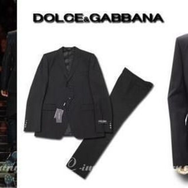DOLCE&GABBANA - ★DOLCE&GABBANA★ドルガバ★3つ釦ブラック黒スーツ50大きいサイズ★