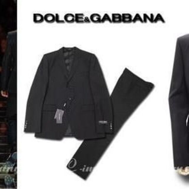 ★DOLCE&GABBANA★ドルガバ★3つ釦ブラック黒スーツ50大きいサイズ★