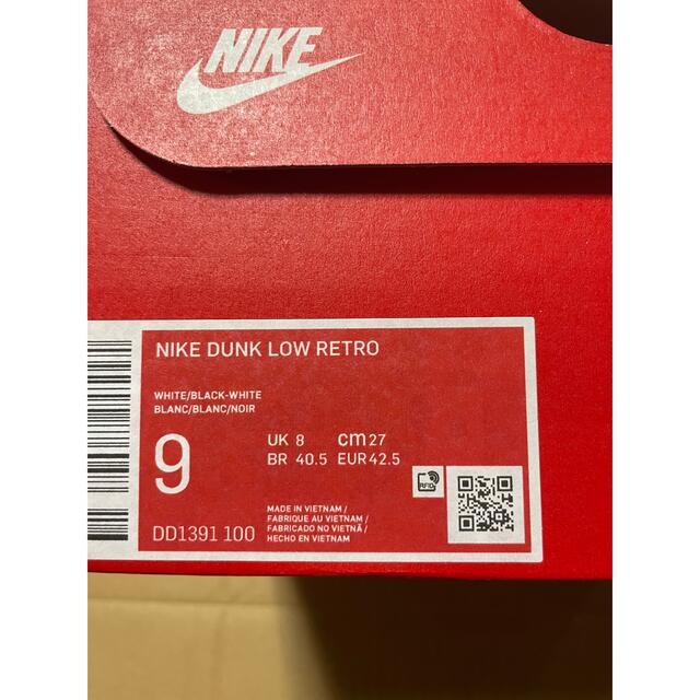 Nike Dunk Low Retro "White/Black" 27cm