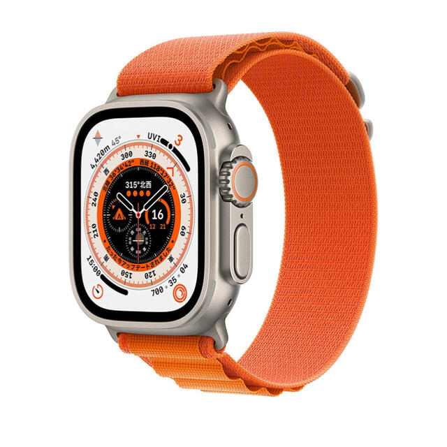 Apple Watch - Apple Watch Ultraチタンケースとオレンジアルパインループ -L