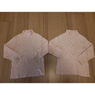 ユニクロ(UNIQLO)のユニクロ　花柄ハイネック100サイズセット(Tシャツ/カットソー)