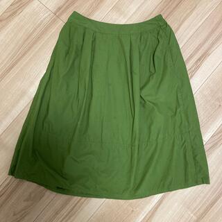 ムジルシリョウヒン(MUJI (無印良品))の無印良品深緑若草色スカート(ひざ丈スカート)