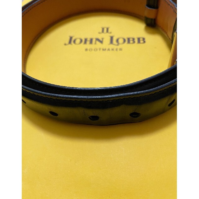 ジョンロブ JOHN LOBB カーフ レザー ベルト ブラック - ベルト