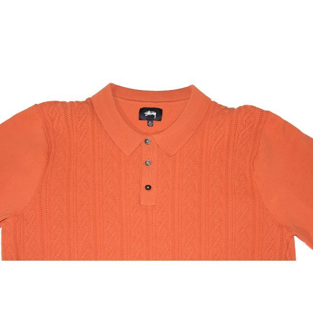 即日発送 Stussy cable ss polo shirt orange