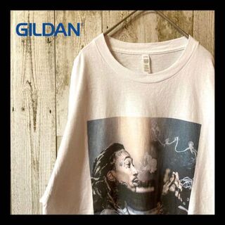GILDAN - オーバーサイズ　ビッグシルエット　ギルダン　プリントTシャツ　白　ホワイト