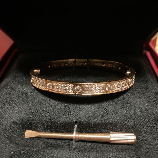 数量限定価格!! Cartier カルティエ パヴェ ラブバングル ローズ