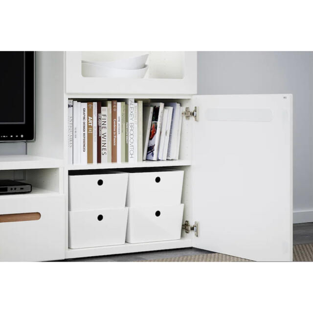 IKEA(イケア)のイケア　ふた付きボックス（ホワイト）2個セット インテリア/住まい/日用品の収納家具(ケース/ボックス)の商品写真