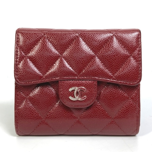 CHANEL(シャネル)のシャネル CHANEL マトラッセ クラシック スモール AP0231 ココマーク フラップ ウォレット 3つ折り財布 キャビアスキン レッド レディースのファッション小物(財布)の商品写真