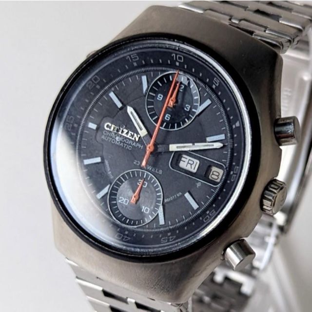 CITIZEN - シチズン  スパイダー 8110A 赤針 黒文字盤 自動巻き メンズ 腕時計