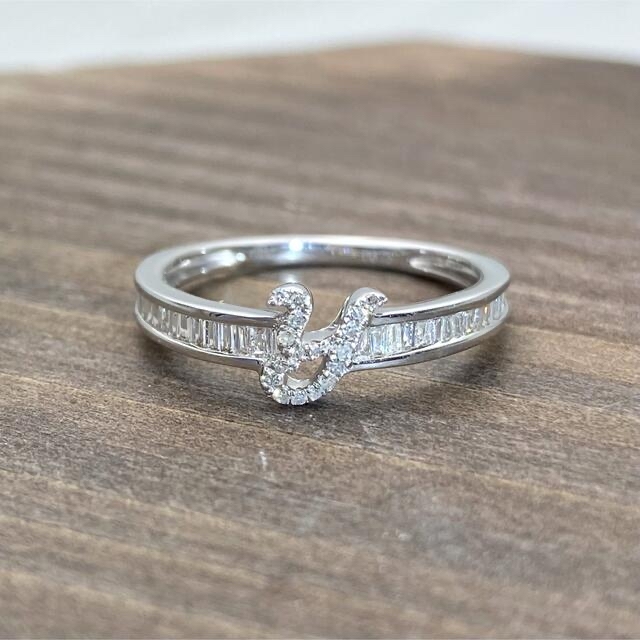 k18WG 天然 ダイヤモンド 0.25ct Y モチーフ ダイヤ リング レディースのアクセサリー(リング(指輪))の商品写真