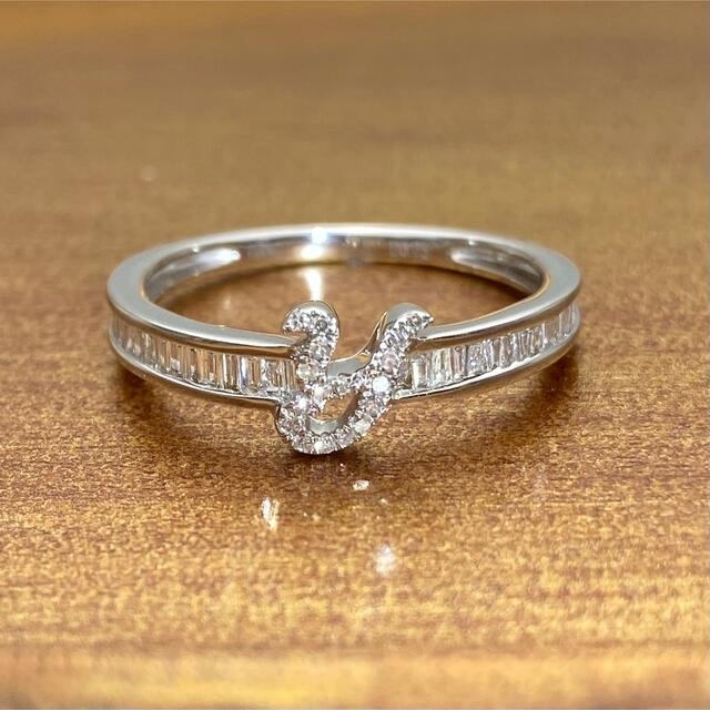 k18WG 天然 ダイヤモンド 0.25ct Y モチーフ ダイヤ リング レディースのアクセサリー(リング(指輪))の商品写真