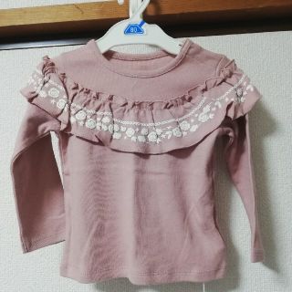 ベルメゾン(ベルメゾン)の新品　ベルメゾン　長袖カットソー 長袖Tシャツ　90　ピンク　女の子　コットン1(Tシャツ/カットソー)