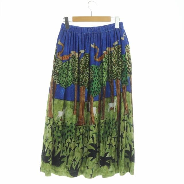 Jocomomola(ホコモモラ)のホコモモラ JOCOMOMOLA スカート 40 青 緑 マルチカラー レディースのスカート(ロングスカート)の商品写真