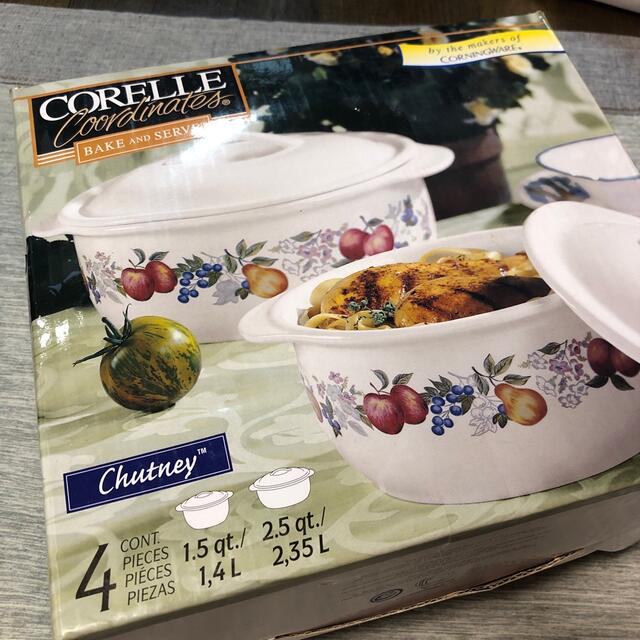 CORELLE(コレール)のCorelle ベイク ＆ サーブセット 蓋付き 1.5Qt 2.5Qt インテリア/住まい/日用品のキッチン/食器(食器)の商品写真