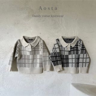 Aosta dandycollar knit ニット ベビーニット キッズニット(ニット/セーター)